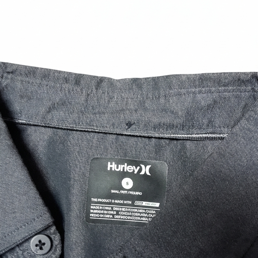 Hurley Men's Charcoal Button-Down Shirt - Picture 3 of 3